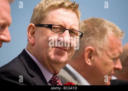 Len McCluskey, l'Assistente del Segretario generale dell unione unite, siede sulla piattaforma di altoparlanti al 2009 minatori di Durham Gala Foto Stock