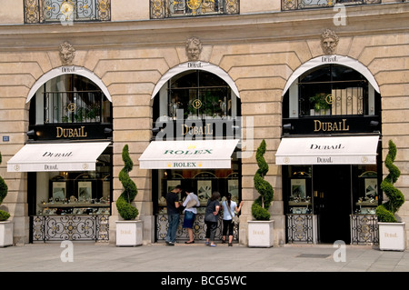 Place Vendome Paris Francia Dubail Rolex Foto Stock