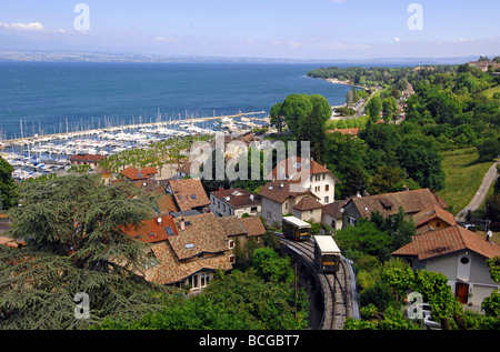 Thonon, funicolare in Thonon, Francia Foto Stock