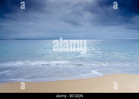 La vista sull'Oceano Atlantico dalla spiaggia di Sosua Repubblica Dominicana Foto Stock