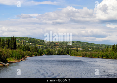 Fiume Chena scenic, Fairbanks, Alaska, STATI UNITI D'AMERICA Foto Stock