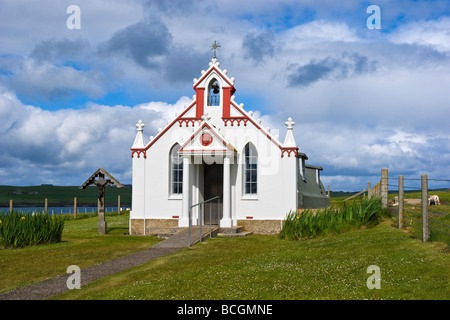 La Cappella italiana sulla piccola isola di agnello Holm in Isole Orcadi Scozia Scotland Foto Stock