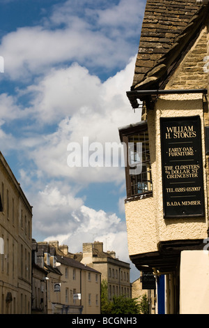 Cirencester (Corinium Dobunnorum) centro città e storico britannico romano e medievale città mercato, Gloucestershire, Regno Unito Foto Stock