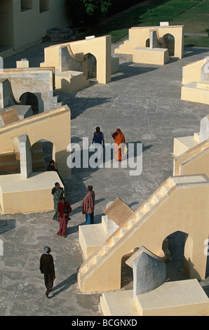 India Rajasthan Jaipur più grande osservatorio di pietra nel mondo creato nel 1728 da Maharaja Jai Singh II Jantar Mantar Foto Stock