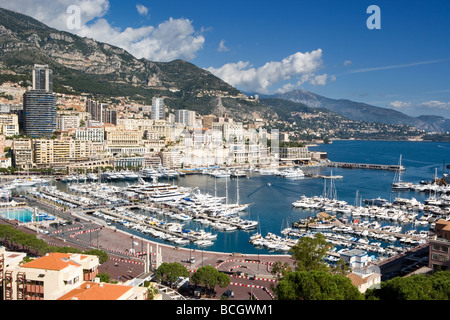 Vista su Port de Monaco Monte Carlo Foto Stock