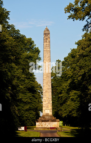 L'Obelisco sul lungo Viale Castle Howard vicino a Malton Ryedale Yorkshir del Nord Foto Stock