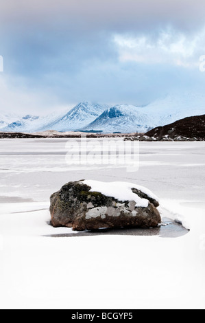 Tramonto sul Lochan na h Achlaise, Glencoe, Scotland, Regno Unito Foto Stock