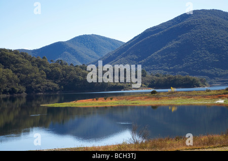 Jounama Pondage Talbingo montagne innevate del Nuovo Galles del Sud Australia Foto Stock