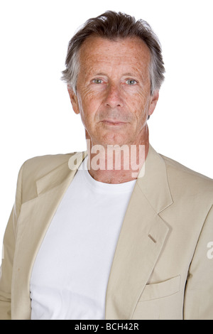 Colpo isolato di un bel uomo Senior Foto Stock