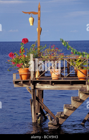 Sipadan Water Village Resort a Mabul isola di Borneo Sabah Malaysia Foto Stock