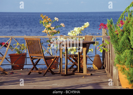 Sipadan Water Village Resort a Mabul isola di Borneo Sabah Malaysia Foto Stock