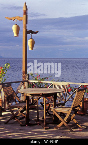 Sipadan Water Village Resort a Mabul isola di Borneo Sabah Malaysia Foto Stock