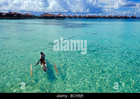 Sipadan Water Village Resort a Mabul isola di Borneo Sabah Malaysia Foto Stock