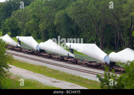 Fort Madison Iowa di pale per turbine eoliche presso la Siemens Energy Fort Madison Impianto di lama Foto Stock