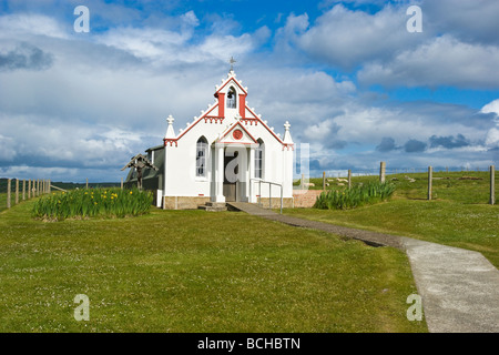 La Cappella italiana sulla piccola isola di agnello Holm in Isole Orcadi Scozia Scotland Foto Stock