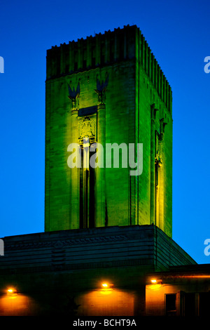 Art Deco dell'albero di ventilazione su Mersey Tunnel, Liverpool, in Inghilterra, Regno Unito Foto Stock