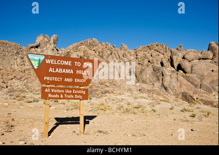 Informazioni registrazione all ingresso dell Alabama HIlls, in California Foto Stock