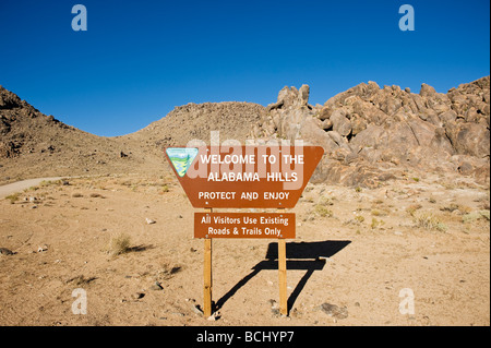 Informazioni registrazione all ingresso dell Alabama HIlls, in California Foto Stock