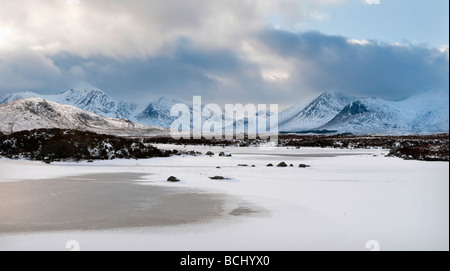 Tramonto sul Lochan na h Achlaise, Glencoe, Scotland, Regno Unito Foto Stock