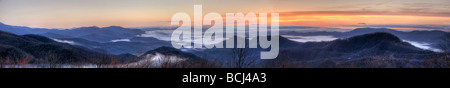 Immagine panoramica dei monti Appalachi in Blue Ridge del North Carolina, STATI UNITI D'AMERICA Foto Stock