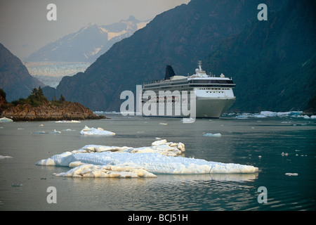 La Norwegian Cruise Ship *Spirito* Tracy Arm SE AK Estate w/Iceberg Fords-Terror selvaggia Foto Stock