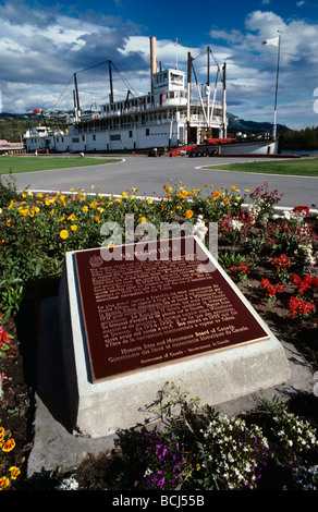 SS Klondike vapore nave ormeggiata sul fiume di Yukon Whitehorse Canada estate Foto Stock