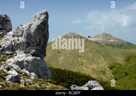 Vista su Montagna Di Guslica nella regione di Gorski Kotar, Croazia, Europa Foto Stock