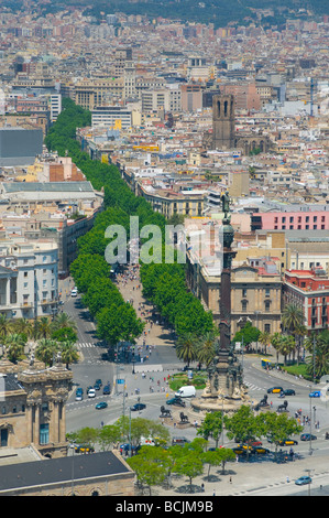 Spagna, Barcellona, Barri Gortic (Quartiere Gotico) e La Rambla Foto Stock