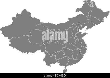 Vi è una mappa del paese Cina Foto Stock