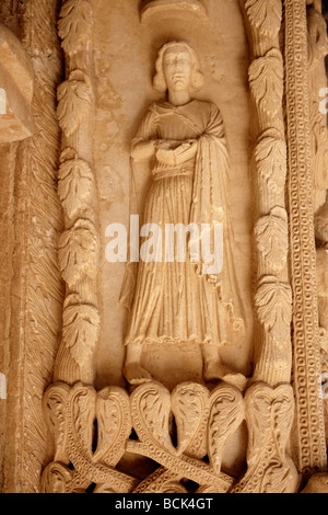 Radovan le sculture sul portale della Cattedrale di Trogir, Croazia Foto Stock