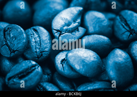 Foto macro con i chicchi di caffè. Foto Stock