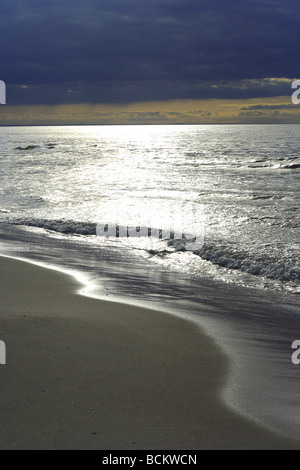 Tramonto sul Mar Baltico in Katy Rybackie village Polonia Foto Stock