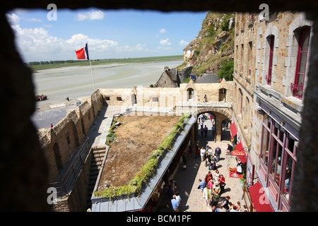 Mont st michel, st, Mont Saint Michel, Francia Normandia Foto Stock