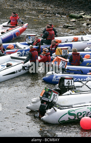 Zapcat Thundercat barcha a motore gara. Suono di Plymouth. Luglio 2009 Foto Stock