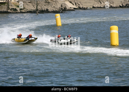 Zapcat Thundercat barcha a motore gara. Suono di Plymouth. Luglio 2009 Foto Stock