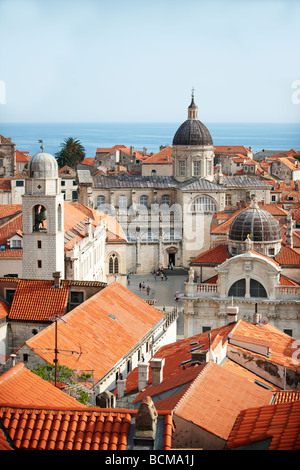 Arial vista di Dubrovnik Città Vecchia porta - Croazia Foto Stock