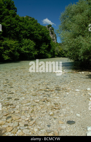 Il fiume Acheronte nel nordovest della Grecia Foto Stock