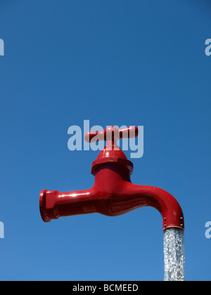 Rossa gigante tocca fontana, Cala Galdana, Menorca, Spagna Foto Stock