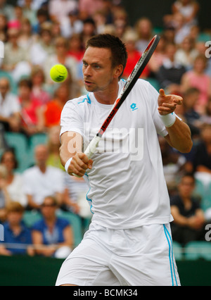 Campionati di Wimbledon 2009,Robin Soderling SWE in azione Foto Stock