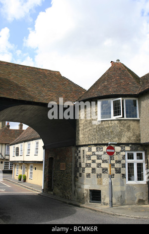 Il Barbican & Tollbridge in Sandwich noto anche come David o Davy's Gate, Kent Foto Stock