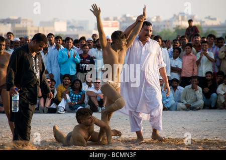 Kushti wrestling a Dubai Foto Stock