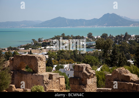 Vicino a Tunisi, la leggendaria città di Cartagine fu fondata dai Fenici nel 814 A.C. e distrutta dai Romani nel 146 A.C. Foto Stock