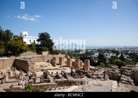 Vicino a Tunisi, la leggendaria città di Cartagine fu fondata dai Fenici nel 814 A.C. e distrutta dai Romani nel 146 A.C. Foto Stock