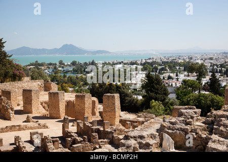 Vicino a Tunisi, la leggendaria città di Cartagine fu fondata dai Fenici nel 814 A.C. e distrutta dai Romani nel 146 A.C. Foto Stock