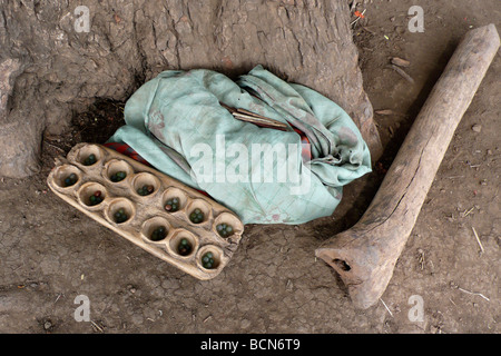 Etiopia, Valle dell'omo mursi tribe parco nazionale di mago Foto Stock