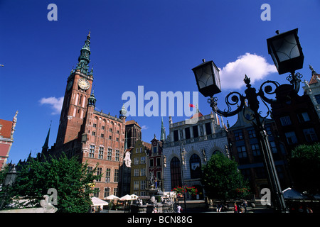 Municipio, Dlugi Targ, Danzica, Polonia Foto Stock