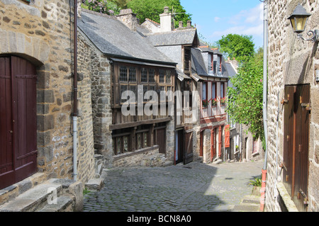 Rue de Jerzual a Dinan Foto Stock