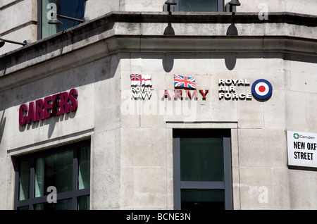 Forze armate carriere ufficio nel centro di Londra Foto Stock