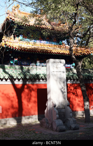 Tempio di Confucio visto da Imperial College Street a Pechino in Cina Foto Stock