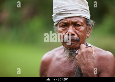 Coltivatore di riso, nr Ubud, Bali, Indonesia Foto Stock